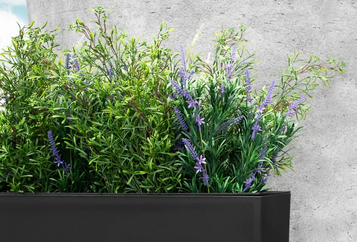artificial plants in a planter
