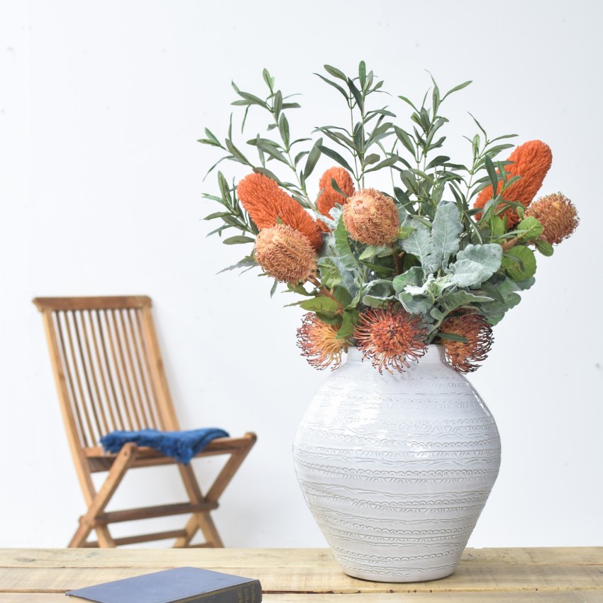 an artificial flower arrangement