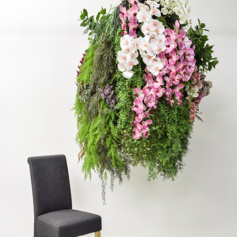large hanging floral arrangment