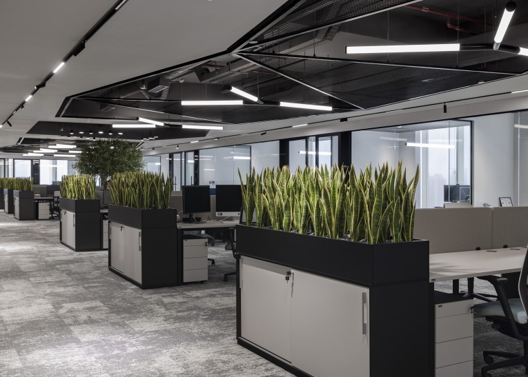 artificial plants used in office space